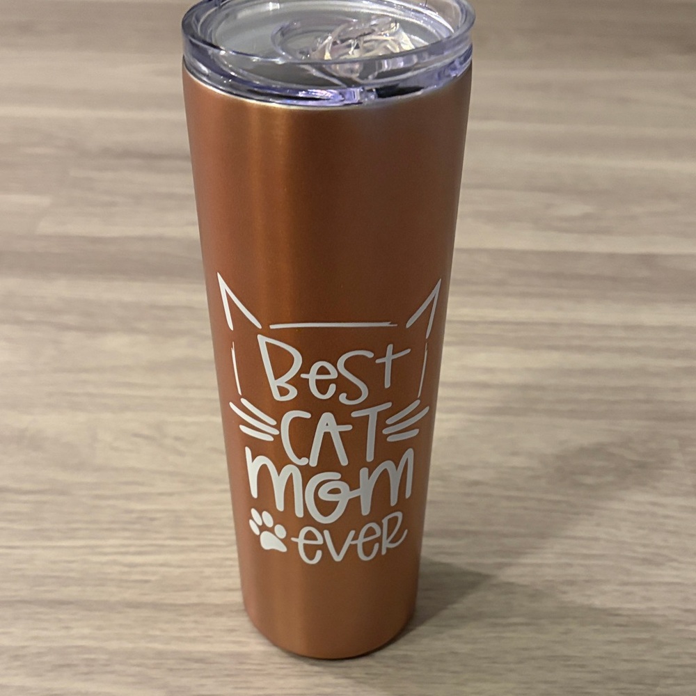Brand New Best Cat Mom Ever Insulated Tumbler in Rose Gold